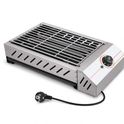 Elektrisk grill 2 500 W rostfritt stål, justerbar bordsgrill 50–300 °C