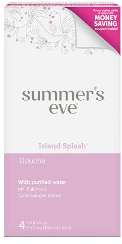 Summer's Eve Douche for Women, Island Splash, Gentle pH-Balanced Formula Helps Reduce Vaginal Odor, 4 Bottles 4.5 Oz Each