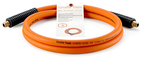 Giraffe Tools Hybrid Lead-in Air Hose, 3/8 x 6 ft, 1/4 in. MNPT Fittings