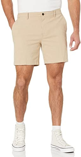 Amazon Essentials herr Lätta och bekväma slim-fit oxfordstretchshorts, 18 cm