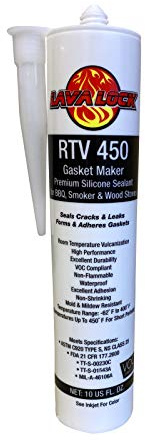 LavaLock RTV High Temp BBQ Smoker Sealer Gasket Adhesive 10 oz Cartridge (450 F - Clear)