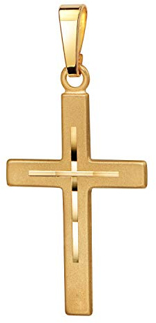 JEVELION Kreuz-Anhänger mit hochwertigem Diamantschliff für Damen, Herren und Kinder als Kettenanhänger mit Schmuck-Etui
