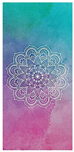 Treer Microfaser Strandtuch, Rechteckig Sunscreen Badetuch Praktische Strandlaken Handtuch Campingdecke Yoga Sporthandtuch für Fitness Sauna Strand Pool (75x150cm,Rosa Mandala)