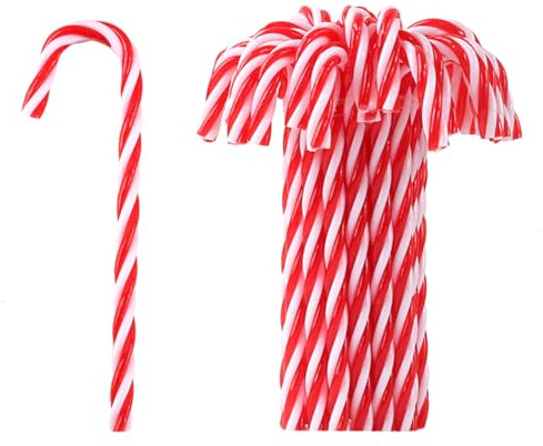 HERZWILD 32 pcs Christmas Zuckerstange zuckerstangen zum hängen aus Acrylic Weihnachten anhänger christbaumanhänger (rot-ohne Loch)