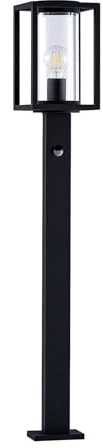 Lucande Luminaire extérieur Ferda (Moderne) en Noir Aluminium (1 lampe,à E27), Borne lumineuse luminaire pour socle