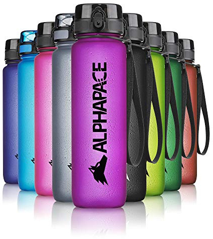 ALPHAPACE Trinkflasche 350ml/500ml/650ml/1.000ml/1.500ml, auslaufsichere Wasserflasche, BPA-freie Flasche für Sport, Fahrrad & Outdooraktivitäten, Sportflasche mit Fruchteinsatz