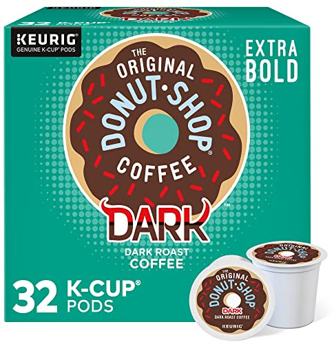 The Original Donut Shop Dark, Keurig Single Serve K-Cup Pods, Dark Roast Coffee Pods, 32 Count