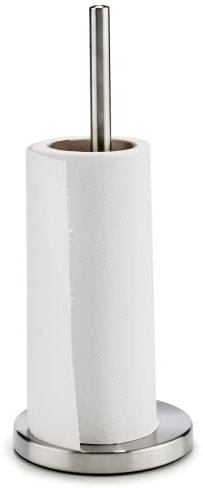 TIENDA EURASIA® Porta Rollos de Papel de Cocina - Soporte Papel de Cocina de Acero Inoxidable Resistente y Facil de Limpiar - Ideal para Rollos Grandes - Ø15 cm x h 33,5 cm