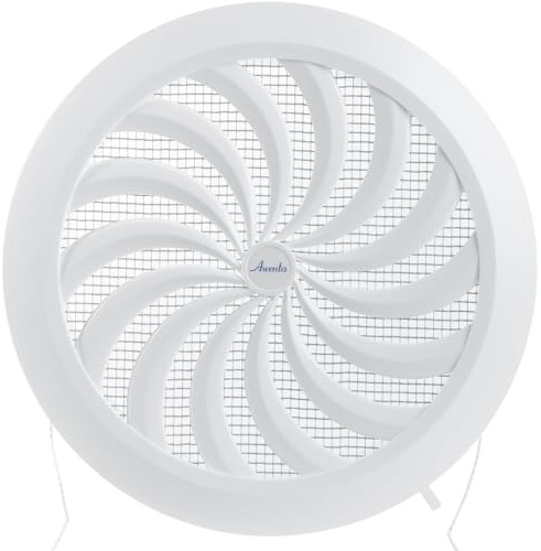 Vent Systems 150 mm Rund Lüftungsgitter - Weiß Kunststoff Verschliessbar Abluftgitter Abdeckung mit Insektenschutz - Schiebegitter für Aussen, Innen, Gartenhaus, Badezimmer, Garage, HVAC