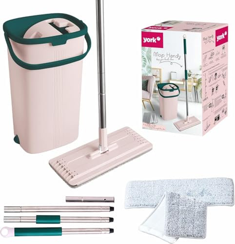 Bodenwischer Mop Set - Handy | Flach, Schwenkbar mit Zwei Kammer Putzeimer | Wischmopp mit Auswringfunktion | Nass-Trocken Reinigungs | Für alle Böden Geeignet | Wischer Set Handlich und Kompakt…