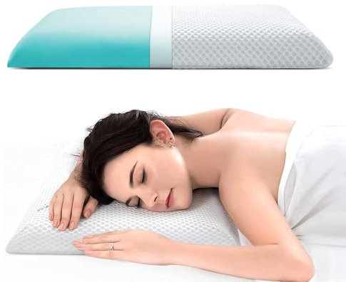 AOTOZE Thin Pillow for Adults | Flat Memory Foam Pillow for Stomach Sleeper,Side Sleeper | Low Profile，Slim，Thin，Flat | Oeko-TEX & CertiPUR-US Double Certification 60x40x6 cm