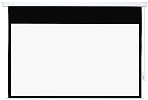 HOMCOM Écran vidéoprojecteur 100 Pouces, 16:9 4K HD écran de Projection motorisé et électrique, écran de Projection TV et Home cinéma, Montage Mural ou Plafond, Panneau de Commande et télécommande