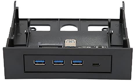 Panel Frontal de PC Lector de Tarjetas Interno Concentrador USB, Tipo C 3 Puertos USB 3.0, Transferencia de Datos de hasta 5 Gbps, Se Adapta a Cualquier Caja de Computadora de 3,5 Pulgadas Y 5,25 Pulg