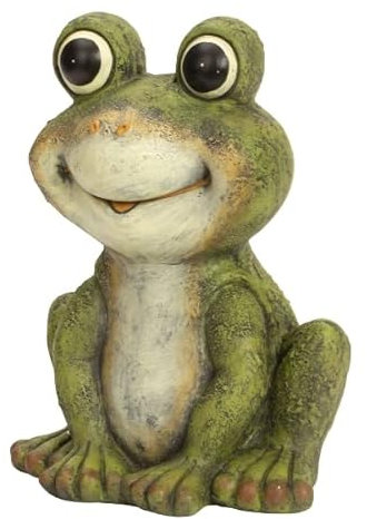 LaBelleHome Deko Frosch Garten 33 cm hoch Vorgarten Figur lachend sitzend Gartendekoration