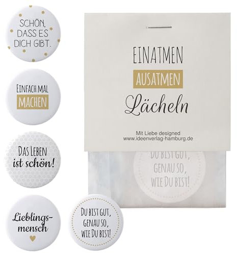 10x Achtsamkeit Deko-Magnete-Set / 38mm / als Mitgebsel/Mitbringsel/Geschenk/Give-Away/Partytüten/Mitgebseltüten/Geschenktüten/Esoterik/Kühlschrank-Magnete/Whiteboard-Magnete