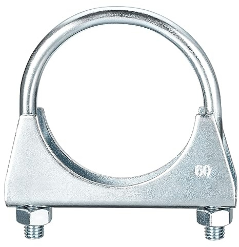 QUARKZMAN Silenciador U-Perno Abrazaderas para 60mm(2-3/8) Diámetro Escape Cola Tubo, 1uds Escape U Abrazadera Sillín Tipo U-Perno Abrazaderas
