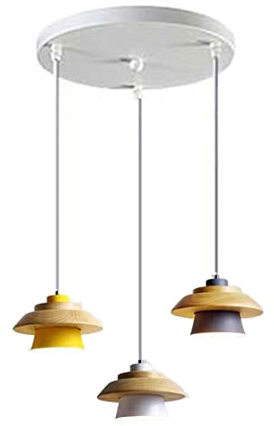 Machine Lampe Suspendue Plafonnier 3 Lumières Plafonnier avec Raccords en Bois Lustre de Plafond Lampe for Foyer Salle de Petit Déjeuner Cuisine Chambre Restaurant (Size : A-2)