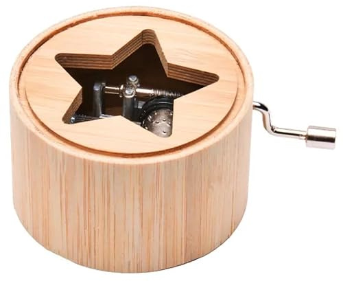 Spieluhr aus Bambus mit der Titelmelodie zu Drei Haselnüsse für Aschenbrödel - music box von Kurbelwerk green-line, Christmas-Edition, gerahmt - MIT GRAVUR