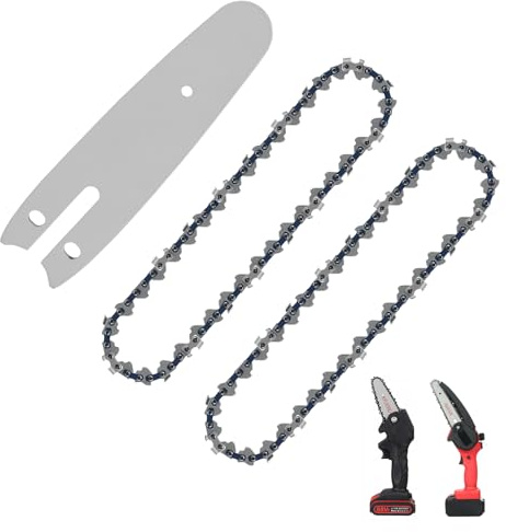 Hangrow 2 Pack 6 Zoll Ersatzketten mit 1 Führungsschiene für Kettensäge, 23 cm Länge, 36 Treibglieder, 1/4 Zoll LP-Teilung, 1,1 mm Stärke, Ersatzketten für kabellose Mini-Kettensäge