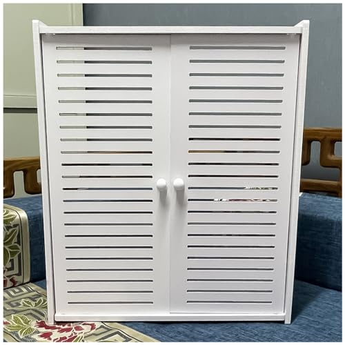 Shutter WiFi Storage Box,White Floating Shelves, Wall Mount WiFi Router Storage Box, Router Modem Wall Mount (Color : WhiteA, Size : 42x10x50cm)