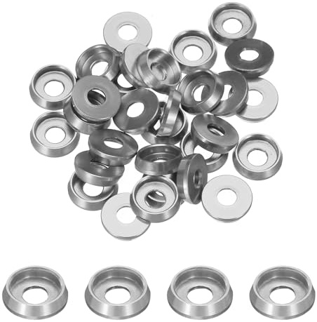 QUARKZMAN Rondelles Coniques M3 Avec Tête en Forme de Coupe, Diamètre du Trou 3 mm/0,12, Rondelles en Aluminium pour Vis RC/FPV/PC/Drone/Accessoires Mécaniques, Lot de 30 (Argent)