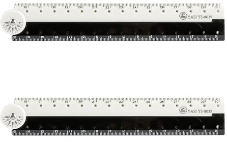 Thyonta Faltlineal, 30 cm, 2 Stück, tragbar, biegsam, Kunststoff, gerades Lineal, flexibel, für Büro, Schule, Lehrer, Studenten