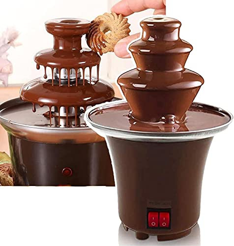 SmPinnaA Electric Chocolate Fountain Machine, 3 Tier Chocolate DIY Waterfall Fondue,Mini Chocolate Melting Fountain Machine,Restaurant, Buffet, Coffee Shop Heating Chocolate Machine
