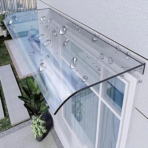NIKSHI Canopy for Front Door, 3.5 Mm Transparent Polycarbonate Desk Arch Canopy, UV Rain Snow Cover, 40x40cm/15.75''x15.75''