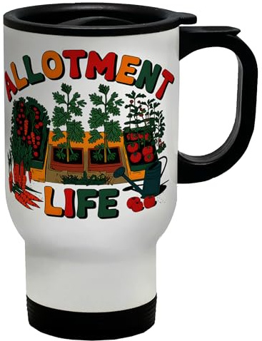 Shopagift Funny Allotment Life Gardening Garden Hobby Travel Mug Stainless Steel 14oz Cup