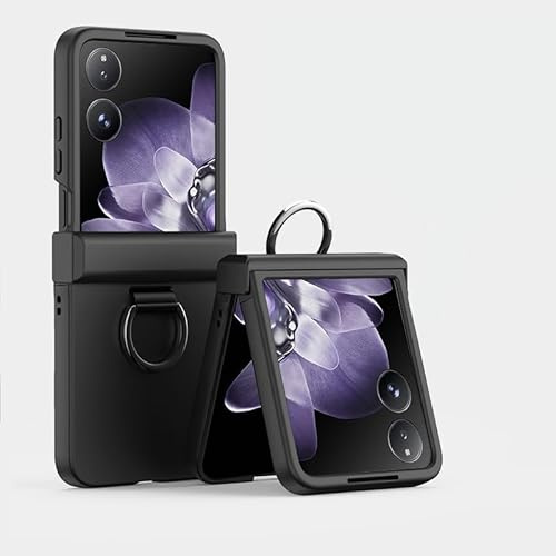Teléfono Flip Funda Funda rígida de PC con soporte Compatible with anillo y bisagra, compatible con Xiaomi Mix Flip. Diseño ultrafino, plegable y ajustado. Protección anticaídas. Tapa trasera del telé