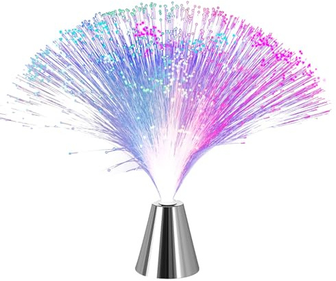Glasfaserlampe, Fließender Farbwechsel Nachtlicht, LED Farbe Wechseln Faseroptik Licht, 35cm Effektleuchte Fiberglas, Stimmungslampe, Eisfaserstimmung Neuheit Lampen für Hochzeit, Valentinstag Tag