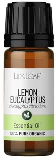 Lily & Loaf Lemon Eucalyptus Organic Essential Oil 10ml – Uplifting, Purifying Oil for Respiratory Support & Insect Repellent