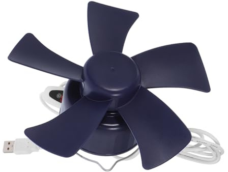 MUELODSIC Mini Ventilatore da Soffitto USB Silenzioso per Letto e Viaggio | Leggero in Plastica Blu, Flusso d'Aria Costante, Timer Integrato, per Bambini
