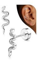 Adramata 925 Sterling Silver Örhängen Kvinnor Hypoallergeniska Glänsande Piercingar Öronpiercing Helix Piercing Tragus Örhängen Örhängen Kvinnor Silver/Guld, Silver