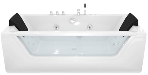 Whirlpool mit Reinigungsfunktion Pool Badewanne Wanne AcquaVapore W83-B 180x90