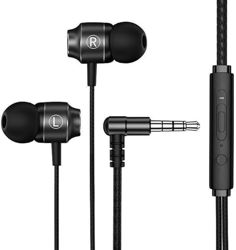 Écouteurs Filaire Intra-Auriculaires Magnétiques pour iPhone, Écouteurs Stéréo HiFi Filaire avec Microphone et Contrôle du Volume pour iPad Huawei Galaxy MP3, Jack 3,5 mm Appel Casque