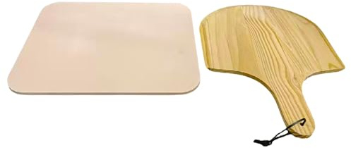 Set di pietre per pizza in cordierite – 38 x 30 cm, griglia termica rotonda, grande piastra per griglia, avanzata abilità di miglioramento della consistenza della cottura artigianale con lastra per