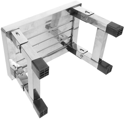 Gatuida Sgabello Pieghevole in Acciaio 28X19X19 CM Sgabello Portatile Compatto Antiscivolo per Bagno Cucina e Campeggio Seduta Ergonomica per Adulti e Uso Esterno