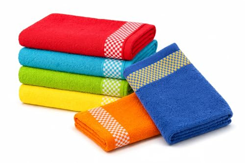Paños de Cocina Algodón 50x50 cm – Pack de 6 Multicolor | Trapos Cocina Absorbentes, Secado Rápido, Sin Pelusa, Uso Diario