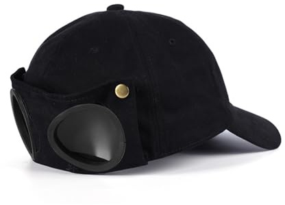 Casquette de baseball multifonction rétro aviateur oreilles de chat avec lunettes détachables et étiquette fabriquée à la main, style mignon parent-enfant pour accessoires photo quotidiens, toutes les