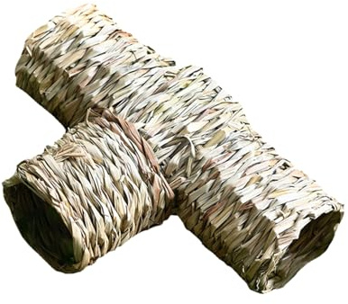 HOMSFOU Túnel para Hámster de Material Natural, Casa y Nido de 12x32x22 Cm, Juguete de Entretenimiento y Ejercicio Seguro para Pequeños Roedores, Adecuado como Escondite y Suministro