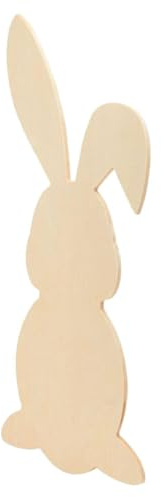 Beavorty Large DIY Wooden Rabbit Shaped Pendant 51x25x0.5cm Unfinished Wood Chip for Easter Craft Decoration Woodcraft Supplies