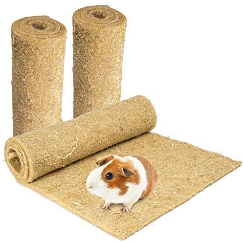 Alfombra para roedores 100% cáñamo, 100 x 50 cm, 5 mm de grosor, 3 unidades