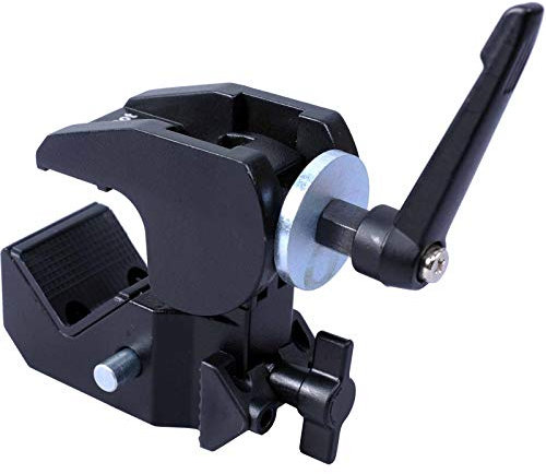 Pince crabe universelle en métal pour appareil photo photo - Pour tubes ronds de 5 cm - Trépied - Trépied - Tube carré de 3 cm - Étagère en bois - Rallonge de vis M5