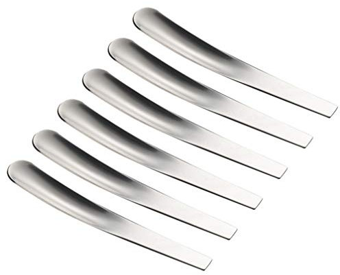 Angoily 6 Stück Edelstahl Eierlöffel Eierlöffel für Hart Weich Gekochtes Ei Kaffeelöffel Langer Griff Eistee Löffel (Silber)