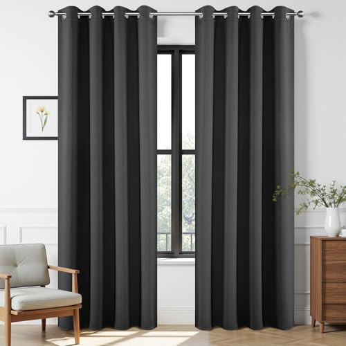 Joydeco Blackout Curtains 95 Inch for Bedroom, Thermal Insulated 52 x 95 Long Curtains & Drapes 2 Burg, Room Darkening Grommet Drapes for Living Room Window, 2 Panels Set