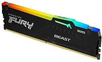 Kingston FURY Beast Black RGB 32GB 5200MT/s DDR5 CL40 DIMM Desktop Gaming Memory Single Module - KF552C40BBA-32