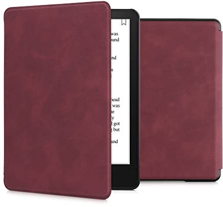 kwmobile Hülle kompatibel mit Amazon Kindle Paperwhite 11. Generation 2021 - Kunstleder eReader Schutzhülle Cover Case - Dunkelrot