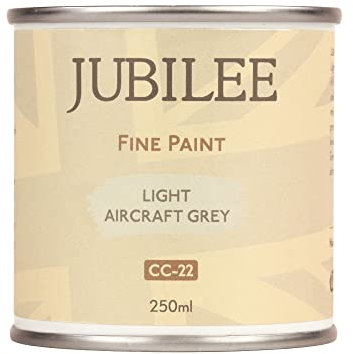 Guild Lane Jubilee Furniture Paint – Upcycle & Transform Wood, Metal & Glass – Soft Sheen Finish for Indoor & Outdoor – Durable & Easy to Apply Multi-Surface Paint (Light Aircraft Grey, 250ml)