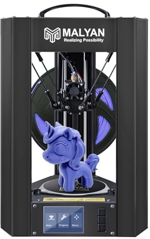 MALYAN M300 Mini Delta 3D Drucker - Fertig montierte FDM 3D Drucker für Kinder und Anfänger, MicroSD-Karte vorinstalliert mit druckbaren 3D Modellen, Druckgröße 110x120 mm